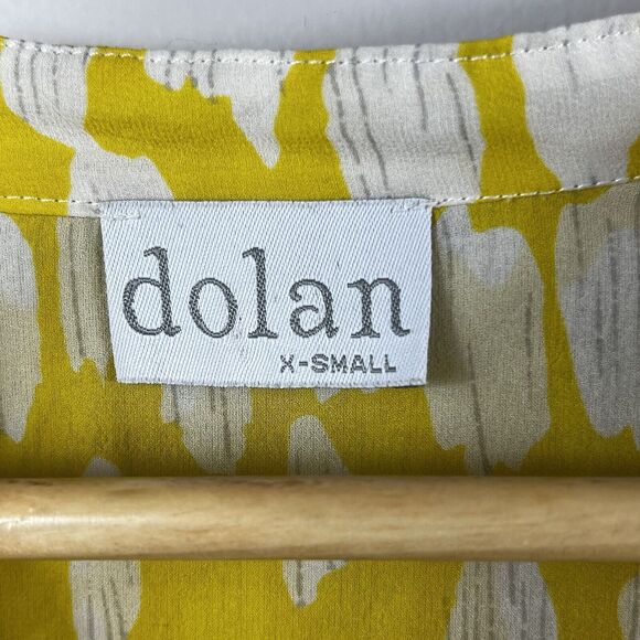 Anthropologie Dolan Yellow Semi Sheer Silk Blouse Size XS Pop Over - Picture 7 of 12